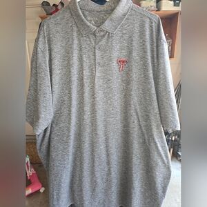 Gray Polo Shirt with Embroidered Logo Texas Tech